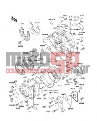 KAWASAKI - KLX650 1993 - Engine/Transmission - Engine Cover(s) - 132Y0635 - BOLT-FLANGED-SMALL