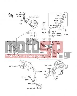 KAWASAKI - NINJA® ZX™-14R ABS 2013 - Κινητήρας/Κιβώτιο Ταχυτήτων - Clutch Master Cylinder - 92171-0633 - CLAMP,CLUTCH HOSE