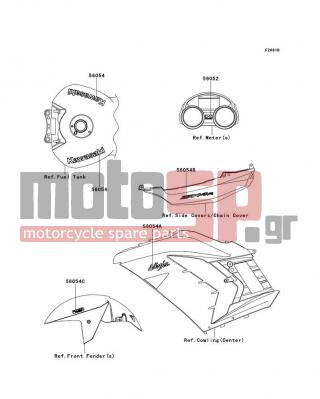 KAWASAKI - NINJA® ZX™-14R ABS 2013 - Body Parts - Decals(Green)(FDFA)(CA,US) - 56054-0950 - MARK,TAIL COVER,ZX-14R