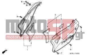 HONDA - XL650V (ED) TransAlp 2003 - Body Parts - SIDE COVER - 83530-MCB-850ZB - COVER SET, L. SIDE (WL) *TYPE8*