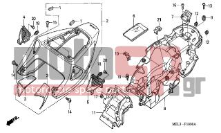 HONDA - CBR1000RR (ED) 2005 - Body Parts - SEAT COWL (CBR1000RR4/5) - 77210-MEL-D00ZB - COWL SET, RR. SEAT (WL) *TYPE2*