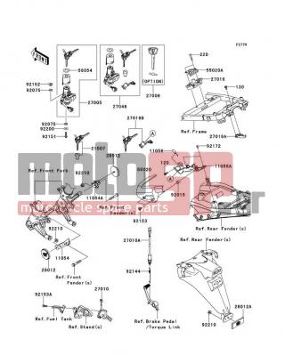 KAWASAKI - NINJA® ZX™-14R ABS 2013 -  - Ignition Switch/Locks/Reflectors - 92151-1946 - BOLT,TORX,6X22