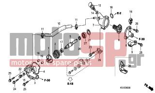 HONDA - FES125 (ED) 2007 - Engine/Transmission - WATER PUMP - 19315-KGF-910 - COVER, THERMOSTAT