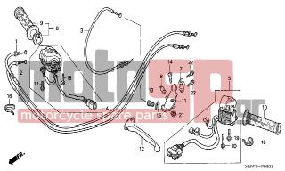 HONDA - CBR600FR (ED)  2001 - Frame - HANDLE LEVER/SWITCH/CABLE  - 93892-0502507 - SCREW-WASHER, 5X25