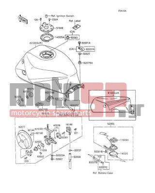 KAWASAKI - NINJA® 600R 1993 -  - Fuel Tank - 14025-1913 - COVER,TANK CAP