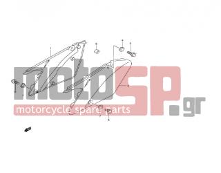SUZUKI - RM250 (E2) 2002 - Body Parts - FRAME COVER (MODEL K2) - 47211-36F01-YU1 - COVER, FRAME LH (YELLOW)