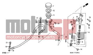 HONDA - CBF600N (ED) 2004 - Brakes - REAR BRAKE MASTER CYLINDER (CBF600S/N) - 43530-KV3-701 - ROD COMP., PUSH