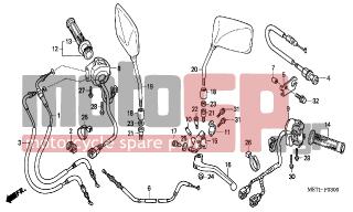 HONDA - CBF500A (ED) ABS 2006 - Frame - HANDLE LEVER/SWITCH/CABLE - 35130-MER-D12 - SWITCH ASSY., STARTER KILL