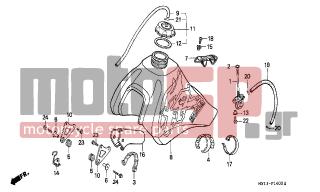 HONDA - XR600R (ED) 1997 - Body Parts - FUEL TANK - 17509-MK2-680 - COLLAR, TANK SETTING
