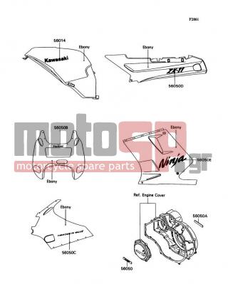 KAWASAKI - NINJA® ZX™-11 1993 - Body Parts - Decal(Ebony)(ZX1100-C3/C4) - 56050-1504 - MARK,KAWASAKI