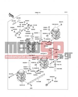 KAWASAKI - NINJA® ZX™-11 1993 - Engine/Transmission - Carburetor(ZX1100-D1) - 15001-1861 - CARBURETOR-ASSY