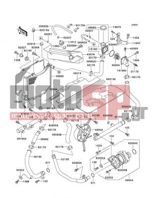 KAWASAKI - NINJA® ZX™-11 1993 - Κινητήρας/Κιβώτιο Ταχυτήτων - Radiator - 92009-1261 - SCREW,TAPPING,6MM