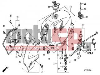 HONDA - CBF250 (ED) 2004 - Body Parts - FUEL TANK - 64310-KPF-851ZD - SHROUD SET, L. (WL) *TYPE4*