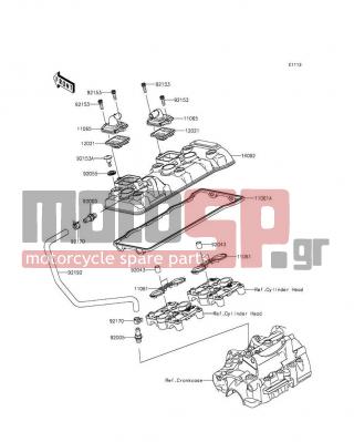 KAWASAKI - NINJA® ZX™-6R ABS 2013 - Κινητήρας/Κιβώτιο Ταχυτήτων - Cylinder Head Cover
