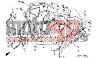 HONDA - VTR1000SP (ED) 2006 - Body Parts - LOWER COWL ( VTR1000SP2/3/ 4/5/6) - 64413-MCF-300 - SEAL A, LOWER COWL