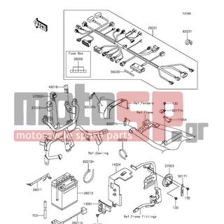 KAWASAKI - KLR™650 2016 -  - Chassis Electrical Equipment - 92171-1425 - CLAMP,WIRING HARNESS,L=60