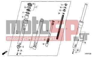 HONDA - SH300 (ED) 2007 - Suspension - FRONT FORK - 90544-283-000 - WASHER, SPECIAL, 8MM(SHOWA)