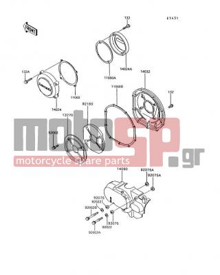 KAWASAKI - VOYAGER XII 1993 - Engine/Transmission - Engine Cover(s) - 11060-1099 - GASKET,CLUTCH COVER