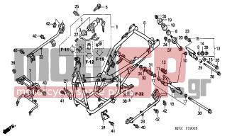 HONDA - FES250 (ED) 2002 - Frame - FRAME BODY - 50365-KFG-000 - BRACKET SUB ASSY. A, ENGINE HANGER