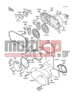 KAWASAKI - VULCAN 88 1993 - Engine/Transmission - Engine Cover(s) - 14032-1233 - COVER-CLUTCH