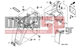 HONDA - XL650V (ED) TransAlp 2000 - Body Parts - REAR FENDER - 50290-MZ7-000 - BAND, U-LOCK