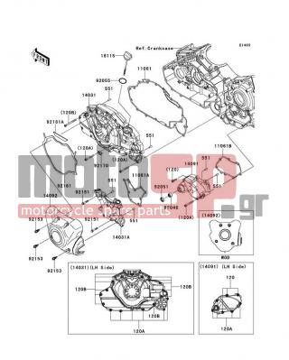 KAWASAKI - VULCAN 1700 VAQUERO (CANADIAN) 2013 - Engine/Transmission - Left Engine Cover(s) - 14031-0094 - COVER-GENERATOR,MIDDLE