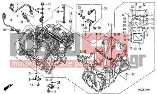 HONDA - VFR1200FB (ED) 2011 - Engine/Transmission - CRANKCASE(VFR1200F) - 15515-MGE-000 - ORIFICE A