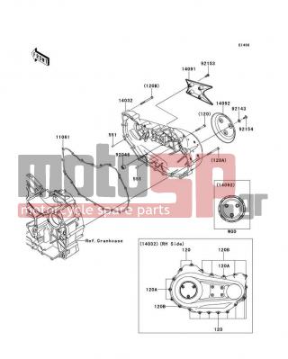 KAWASAKI - VULCAN 1700 VAQUERO (CANADIAN) 2013 - Engine/Transmission - Right Engine Cover(s) - 11061-0337 - GASKET,CLUTCH COVER