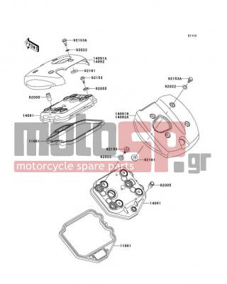 KAWASAKI - VULCAN 900 CLASSIC (CANADIAN) 2013 - Engine/Transmission - Cylinder Head Cover - 14091-0508 - COVER,TOP,RR