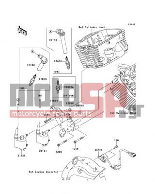 KAWASAKI - VULCAN 900 CLASSIC (CANADIAN) 2013 -  - Ignition System - 11054-0766 - BRACKET,IGNITION COIL