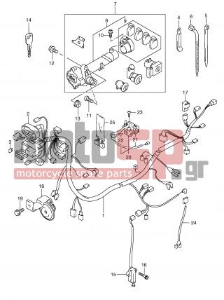 SUZUKI - AN250 (E2) Burgman 2001 - Electrical - WIRING HARNESS (MODEL Y) - 36852-14F00-000 - WIRE, IGNITION COIL LEAD