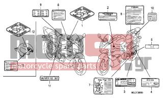 HONDA - CBR1000RR (ED) 2007 - Body Parts - CAUTION LABLE - 87560-MZ0-611 - LABEL, DRIVE (ENGLISH/FRENCH/GERMANY)