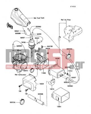 KAWASAKI - KLR250 1992 - Engine/Transmission - Canister(CA) - 92037-1512 - CLAMP,CANISTER