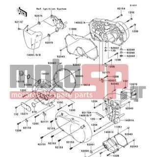 KAWASAKI - VULCAN 900 CLASSIC (CANADIAN) 2013 - Engine/Transmission - Engine Cover(s) - 92037-1539 - CLAMP,L=45