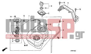 HONDA - SH125 (ED) 2009 - Body Parts - FUEL TANK - 17515-GEV-761 - PACKING A, FUEL PUMP