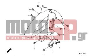 HONDA - XL1000V (ED) Varadero 2002 - Body Parts - FRONT FENDER - 95701-0601207 - BOLT, FLANGE, 6X12