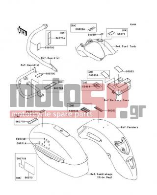 KAWASAKI - VULCAN® 1700 NOMAD™ 2013 - Body Parts - Labels - 59464-1635 - LABEL-CERTIFICATION,EVAPO ROUT