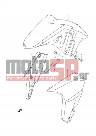 SUZUKI - GSX1300 BKing (E2)  2009 - Body Parts - FRONT FENDER (WITHOUT ABS,MODEL K8/K9) - 53121-23H00-YMD - COVER, FENDER SIDE LH (SILVER)