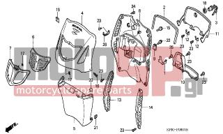 HONDA - SH125 (ED) 2004 - Body Parts - FRONT COVER - 64300-KPR-900ZH - COVER SET, FR. (WL) *R277C*