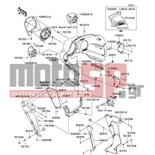 KAWASAKI - VULCAN® 1700 VAQUERO® 2013 - Body Parts - Cowling(Outer) - 14092-0209-H8 - COVER,SUB LAMP,LH,EBONY