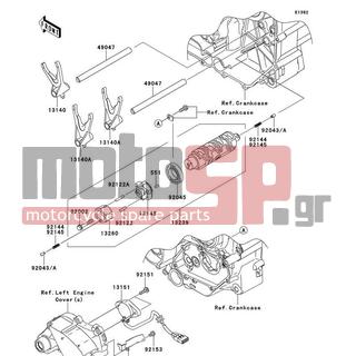 KAWASAKI - VULCAN® 1700 VAQUERO® 2013 - Κινητήρας/Κιβώτιο Ταχυτήτων - Gear Change Drum/Shift Fork(s) - 92122-0001 - ROLLER,4.5X17.8