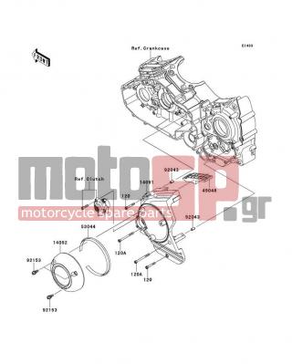 KAWASAKI - VULCAN® 1700 VAQUERO® 2013 - Engine/Transmission - Chain Cover - 14092-0246 - COVER,PULLEY OUTER