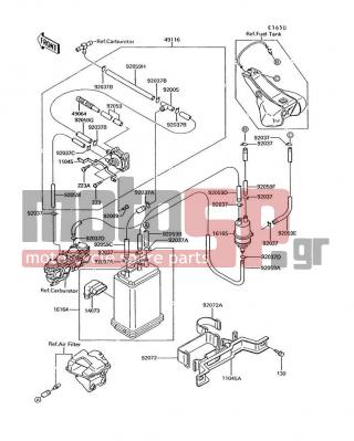 KAWASAKI - VOYAGER XII 1992 - Body Parts - Fuel Evaporative System - 92009-1264 - SCREW,TAPPING,5X16