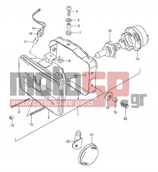 SUZUKI - DR350SE X (E2) 1999 - Electrical - HEADLAMP (MODEL R) -  - BRACKET, R 