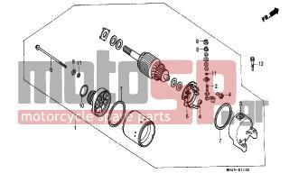 HONDA - CBR600F (ED) 1989 - Electrical - STARTING MOTOR - 31201-KS5-901 - TERMINAL SET, BRUSH