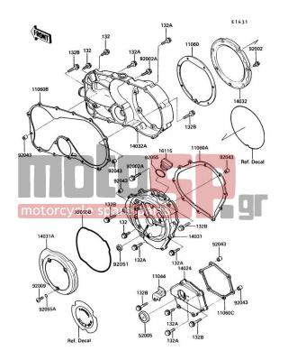 KAWASAKI - VULCAN 750 1992 - Engine/Transmission - Engine Cover - 11060-1088 - GASKET,CLUTCH OUTSIDE COVER