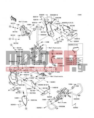 KAWASAKI - VULCAN® 1700 VOYAGER® 2013 -  - Guard(s) - 55028-0221-B5 - COWLING,LEG SHIELD,OUT,RH,BLK