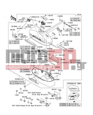 KAWASAKI - VULCAN® 1700 VOYAGER® 2013 - Body Parts - Saddlebags(Side Bag) - 14091-1750 - COVER,PANNIER LOCK,FR,RH