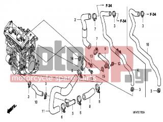 HONDA - CBF1000A (ED) ABS 2006 - Engine/Transmission - WATER PIPE - 19516-GAG-003 - CLAMP, HOSE, 30-37MM
