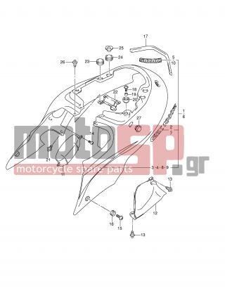 SUZUKI - GSX1300R (E2) Hayabusa 2004 - Body Parts - FRAME COVER (MODEL K4) - 09320-10045-000 - CUSHION